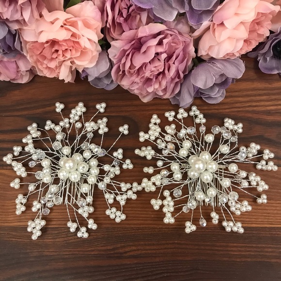 Pearl and Crystal Bridal Hair Combs - Picture 5 of 9